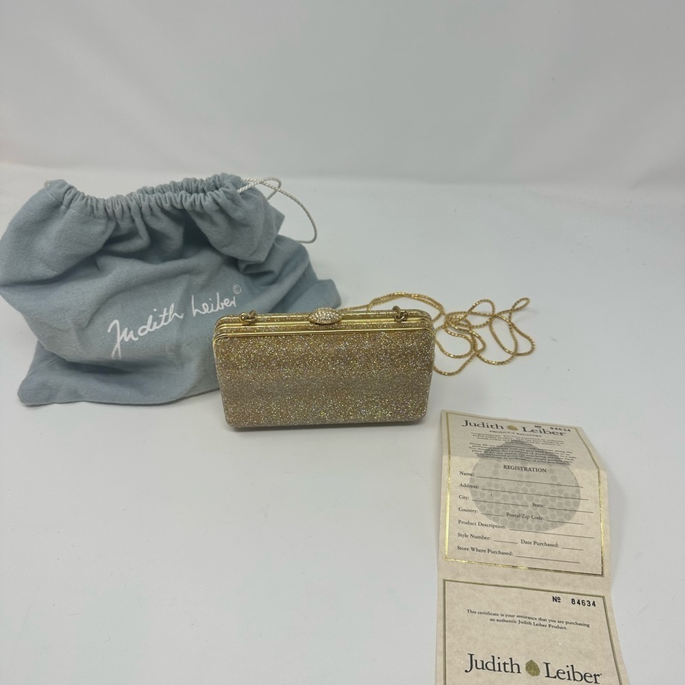 Vintage Judith Leiber Sparkly Clutch with dust bag and Authentic Card